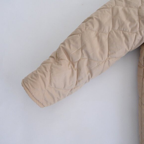 Levi's Marlowe Oversized Cream & Tan Reversible Sherpa Quilted Jacket  XS - Picture 9 of 14